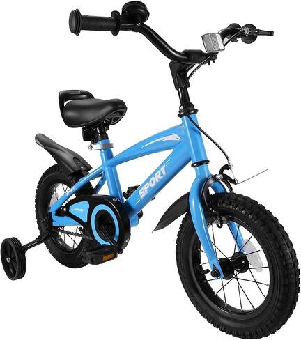 Kids Bike for Boys Girls Ages 2-5 Years Old 12 Inch Kid Bike with Removable Training Wheels Sturdy Frame Adjustable Seat Handbrake & Coaster Brake in Kuwait