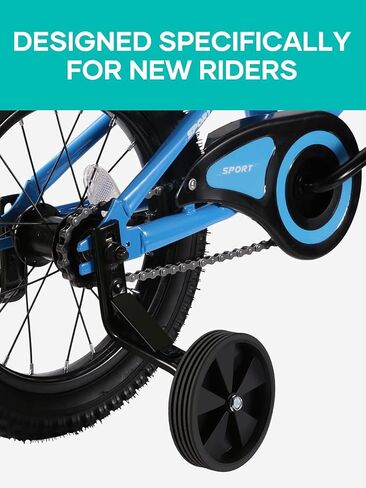 Kids Bike for Boys Girls Ages 2-5 Years Old 12 Inch Kid Bike with Removable Training Wheels Sturdy Frame Adjustable Seat Handbrake & Coaster Brake in Kuwait