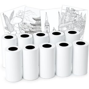 vretti Colorful Adhesive Thermal Sticker Paper for TP6-S/TP6 Pocket Printer, 57mm *30mm, 3 Rolls for Journal, Photos, Notes, Kids Gift in Kuwait