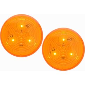 Optronics 2 Pack 2 1/2" Round Amber 3 Diode LED Marker Lights MCL57AB in Kuwait