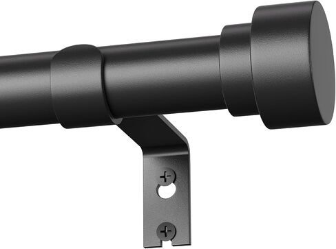 Black Curtain Rods for Windows 32 to 120 Inch, Heavy Duty Curtain Rod Adjustable Length, 1 Inch Diameter Modern Decorative Curtain Rods(Black,32-120") in Saudi Arabia