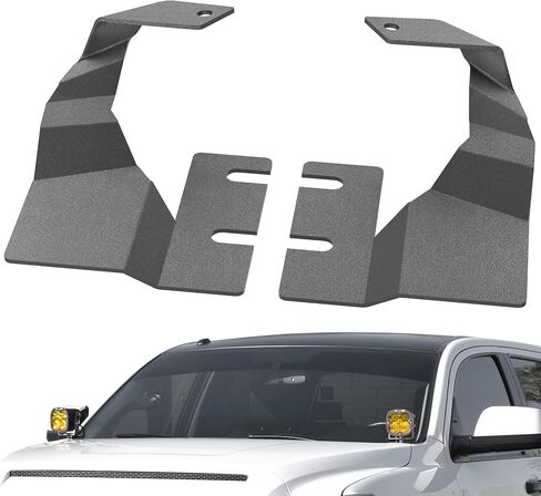 Ditch Light Brackets Hood Hinges Mount Lighting Bracket Kit for Auxiliary Off Road LED Work Pod Light Compatible with Toyota Tundra 2014 2015 2016 2017 2018 2019 2020 2021 (2PCS, Black) in Saudi Arabia