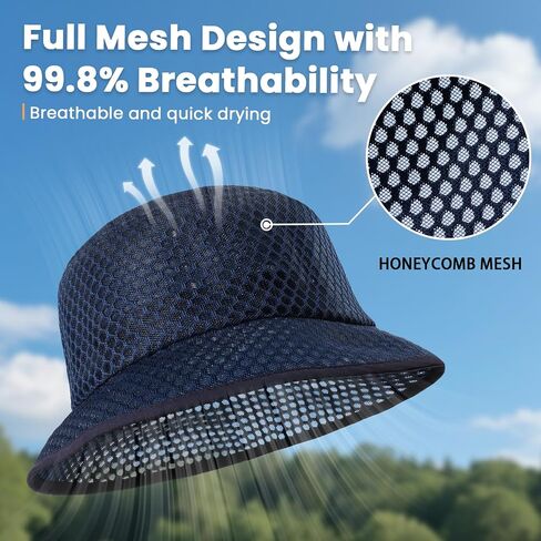 Mesh Bucket Hat for Women: Summer Hats for Men - Breathable Beach Hat - Safari Hat Gardening Hiking Fishing Hats in Saudi Arabia