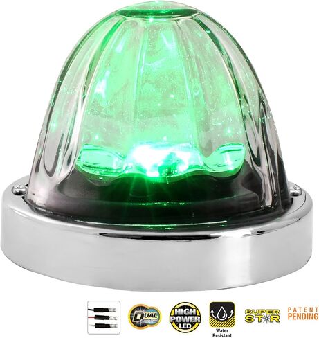 GG Grand General 81653 Amber/Clear Super Star 1 LED Watermelon Glass Steel Light with Stainless Steel Bezel in Saudi Arabia