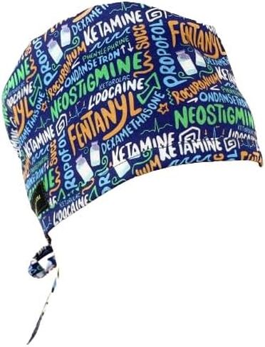 Unisex Medical Scrub Cap – Anesthesia Meds Scribbles Multicolor in Saudi Arabia