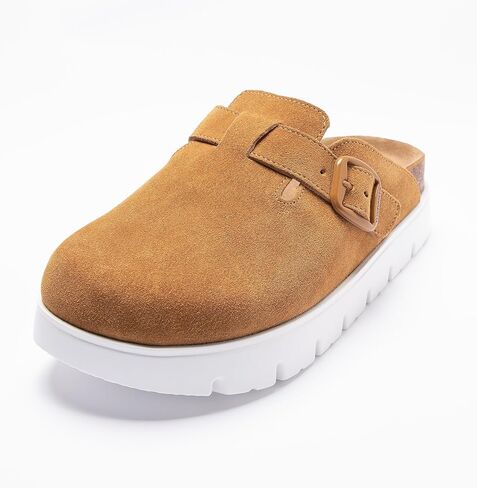 Suede Clogs for Women Platform Shoes， Memory Foam Arch Support Cork Footbed， Sandals & Mules Non-Slip in Saudi Arabia