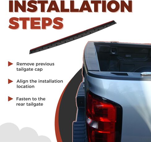 ECOTRIC Tailgate Molding Cap Cover Trim Compatible with 2014-2019 Chevy Chevrolet Silverado GMC Sierra 1500 2500HD 3500HD Replacement for 22763062 GM1904110 Top Protector Molding (3Pcs) in Saudi Arabia