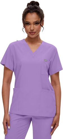niaahinn Scrubs for Women Set - Classic V-neck Top & Yogga Waistband Jogger Pants with 8 Pockets Breathable Slim Fit Suit in Saudi Arabia