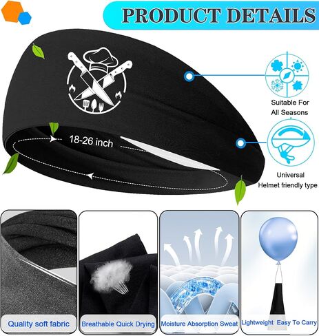 Headbands for Men Women Sweat Bands Headbands Men Sweatbands for Mens Women 3 Pack Cooling Head Bands Mens Elastic Headband Hairband for Running Yoga Gym Athletic Gifts in Saudi Arabia