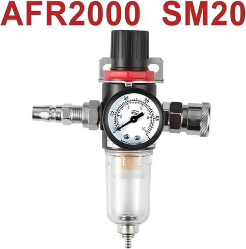 AFR2000 G1/4 Pneumatic Air Filter Regulator with Pressure Gauge/Flow Control Valve/Air Compressor Drain/Speed Controller(AFR-2000 w BT-6MM,1 Pcs) in Saudi Arabia