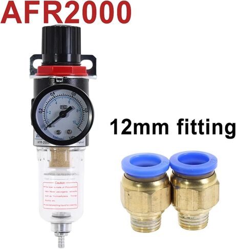 AFR2000 G1/4 Pneumatic Air Filter Regulator with Pressure Gauge/Flow Control Valve/Air Compressor Drain/Speed Controller(AFR-2000 w BT-6MM,1 Pcs) in Saudi Arabia