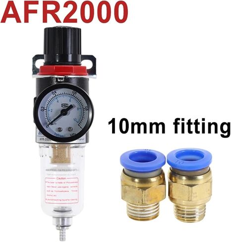 AFR2000 G1/4 Pneumatic Air Filter Regulator with Pressure Gauge/Flow Control Valve/Air Compressor Drain/Speed Controller(AFR-2000 w BT-6MM,1 Pcs) in Saudi Arabia
