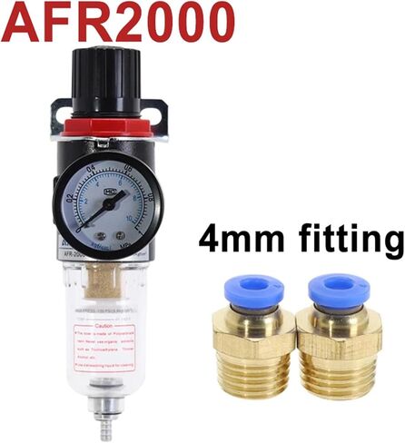 AFR2000 G1/4 Pneumatic Air Filter Regulator with Pressure Gauge/Flow Control Valve/Air Compressor Drain/Speed Controller(AFR-2000 w BT-6MM,1 Pcs) in Saudi Arabia