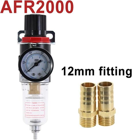 AFR2000 G1/4 Pneumatic Air Filter Regulator with Pressure Gauge/Flow Control Valve/Air Compressor Drain/Speed Controller(AFR-2000 w BT-6MM,1 Pcs) in Saudi Arabia