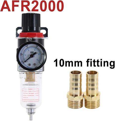 AFR2000 G1/4 Pneumatic Air Filter Regulator with Pressure Gauge/Flow Control Valve/Air Compressor Drain/Speed Controller(AFR-2000 w BT-6MM,1 Pcs) in Saudi Arabia