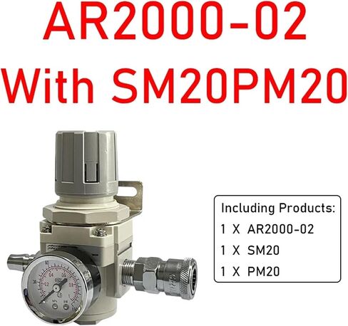 AR2000-02 AR3000-03 1/4'' Air Pressure Regulator Control Compressor Pump Gas Regulating Treatment Units with Gauge Adjustable(AR3000-03 PC12-03) in Saudi Arabia