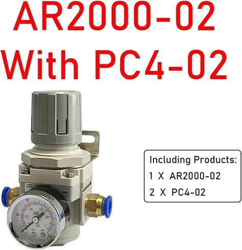 AR2000-02 AR3000-03 1/4'' Air Pressure Regulator Control Compressor Pump Gas Regulating Treatment Units with Gauge Adjustable(AR3000-03 PC12-03) in Saudi Arabia