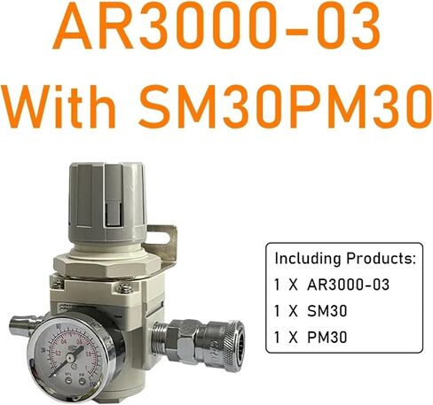 AR2000-02 AR3000-03 1/4'' Air Pressure Regulator Control Compressor Pump Gas Regulating Treatment Units with Gauge Adjustable(AR3000-03 PC12-03) in Saudi Arabia