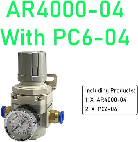 AR2000-02 AR3000-03 1/4'' Air Pressure Regulator Control Compressor Pump Gas Regulating Treatment Units with Gauge Adjustable(AR3000-03 PC12-03) in Saudi Arabia