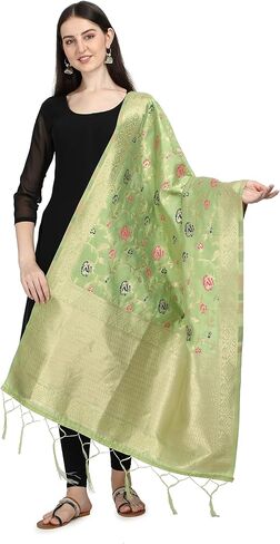 DEVANGI Floral Silk Blend Dupatta in Saudi Arabia