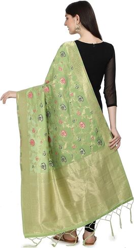 DEVANGI Floral Silk Blend Dupatta in Saudi Arabia