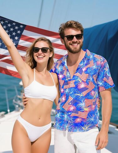 الرجال المطبوعون من هاواي المطبوعة القمصان القصيرة الأزهار الاستوائية زر القميص العطلة ألوها العطلة in Kuwait