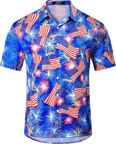 الرجال المطبوعون من هاواي المطبوعة القمصان القصيرة الأزهار الاستوائية زر القميص العطلة ألوها العطلة in Kuwait