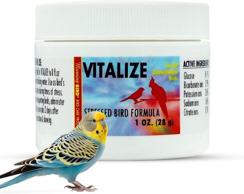 Morning Bird Vitalize، مكمل للطيور المريضة أو المصابة أو المجهدة في الحبس؛ علاج الجفاف والإرهاق للببغاوات والكوكاتيل والببغاء والعصافير والكناري والببغاوات، 1 أونصة in Kuwait