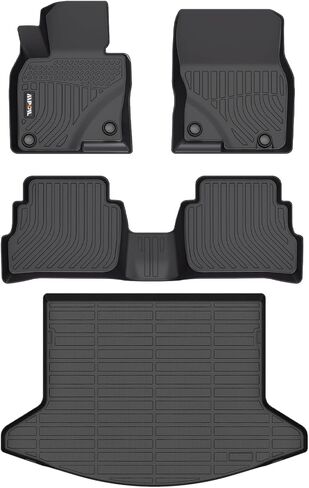 AIPOIL® Floor Mats & Cargo Liner Set for 2017-2022 Honda CRV (Deck in Upper Position) All Weather Protection TPE Anti-Slip Automotive Full Set Custom CR-V Car Mats Accessories - Black in Saudi Arabia