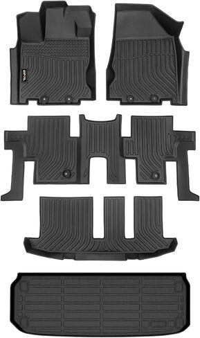 AIPOIL® Floor Mats & Cargo Liner Set for 2017-2022 Honda CRV (Deck in Upper Position) All Weather Protection TPE Anti-Slip Automotive Full Set Custom CR-V Car Mats Accessories - Black in Saudi Arabia