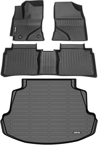 AIPOIL® Floor Mats & Cargo Liner Set for 2017-2022 Honda CRV (Deck in Upper Position) All Weather Protection TPE Anti-Slip Automotive Full Set Custom CR-V Car Mats Accessories - Black in Saudi Arabia