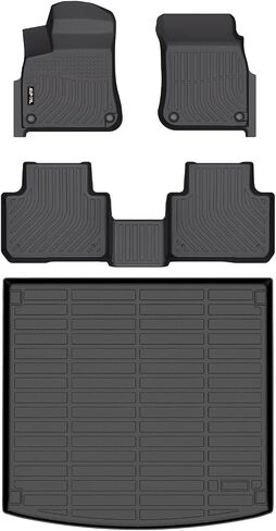 AIPOIL® Floor Mats & Cargo Liner Set for 2017-2022 Honda CRV (Deck in Upper Position) All Weather Protection TPE Anti-Slip Automotive Full Set Custom CR-V Car Mats Accessories - Black in Saudi Arabia