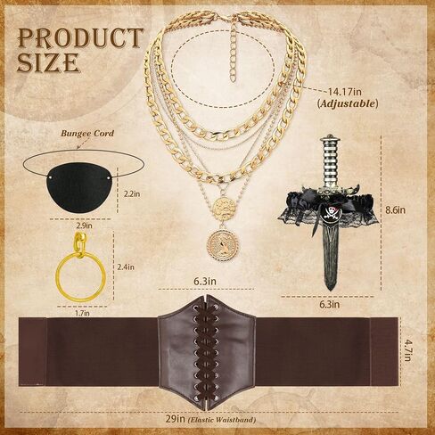 زي Cicoci Pirate Women Women Thorts Renaissance Corset Steampunk Skirt Top Pirate Associory Comple Halloween in Kuwait