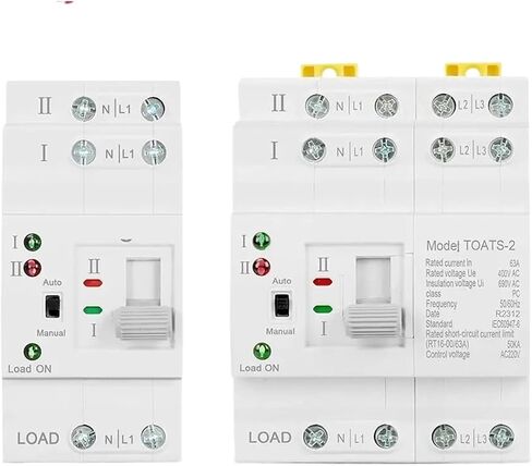 DIN Rail 2P 4p ATS Dual Power Tommoratic Switch Switch المحدد الكهربائي مفاتيح الطاقة دون انقطاع 110 فولت 220V 63A (2P 63A ، 220 فولت) in Saudi Arabia