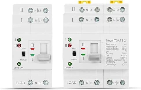 DIN Rail 2P 4p ATS Dual Power Tommoratic Switch Switch المحدد الكهربائي مفاتيح الطاقة دون انقطاع 110 فولت 220V 63A (2P 63A ، 220 فولت) in Saudi Arabia