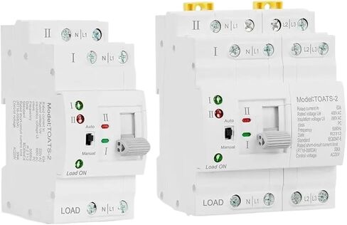 DIN Rail 2P 4p ATS Dual Power Tommoratic Switch Switch المحدد الكهربائي مفاتيح الطاقة دون انقطاع 110 فولت 220V 63A (2P 63A ، 220 فولت) in Saudi Arabia
