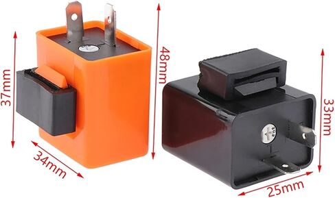 12V Adjustable Frequency Turn Signals Blinker Indicator 2 Pin LED Flasher Relay for Motorcycle Performance Accessories(Black) in Saudi Arabia