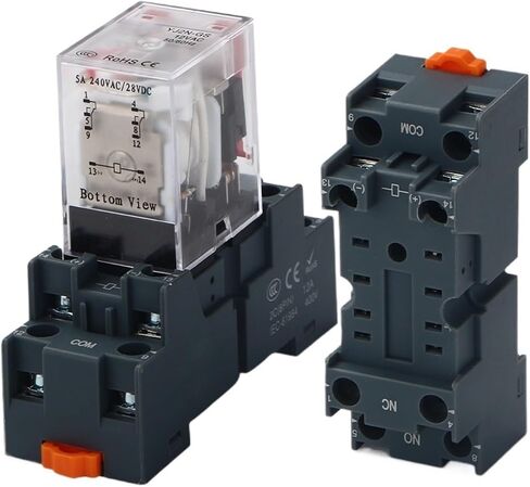 Intermediate Relay Ectromagnetic Industrial Control Relay 2NO 2NC Copper Coil Small 8 Contactor Feet DC 12V 24V AC 220V(24V,Small 8pin-DC) in Saudi Arabia