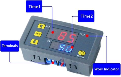 T3230 DC12V DC24V AC110-220V Cycle Delay Relay LED Display Timer Control Switch Djustable Relay Time Delay Switch(DC24V) in Saudi Arabia