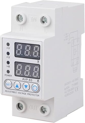 220V 40/63A Adjustable Over Under Voltage Protective Device Over Current Protection Limit Adjust Voltage Relay(63A) in Saudi Arabia