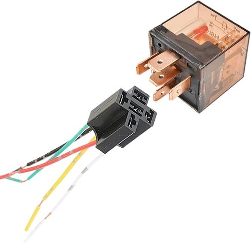 12V 24V 80A 100A 4Pin 5Pin Waterproof Automotive Relay SPDT Car Control Device Car Relays Switch with Relay Socket(12V 5Pin 100A) in Saudi Arabia