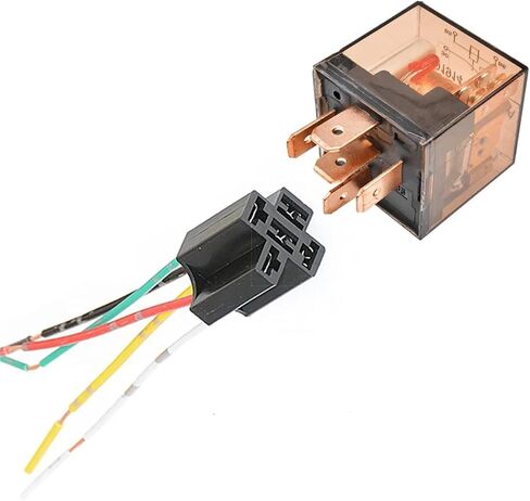 12V 24V 80A 100A 4Pin 5Pin Waterproof Automotive Relay SPDT Car Control Device Car Relays Switch with Relay Socket(12V 5Pin 100A) in Saudi Arabia