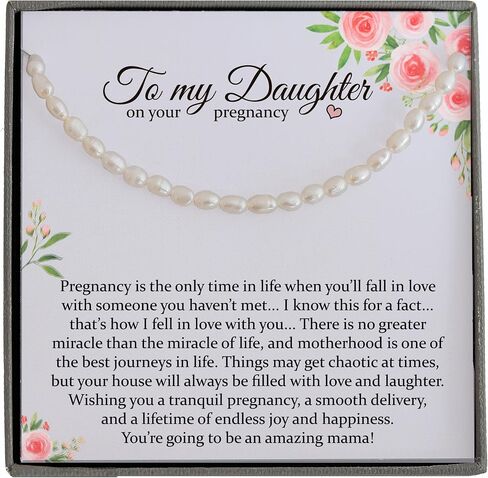 Pregnant Daughter Gifts from Mom or Dad, Ready To Gift Jewelry with Meaningful Message (Silver CZ Diamond Necklace) in Kuwait
