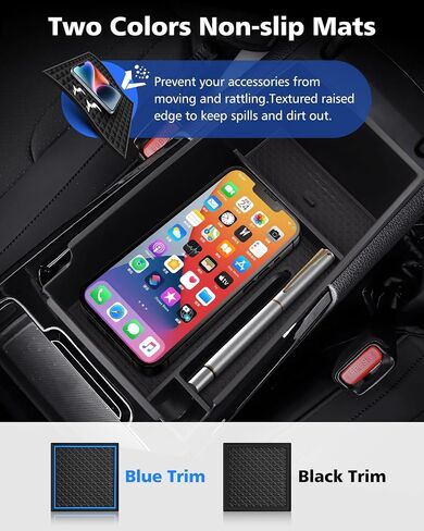 FIILINES Center Console Organizer Compatible with Chevrolet Traverse 2018-2021 2022 2023 Center Console Tray ABS Console Insert Tray Traverse Accessories with Blue and Red Mats in Saudi Arabia