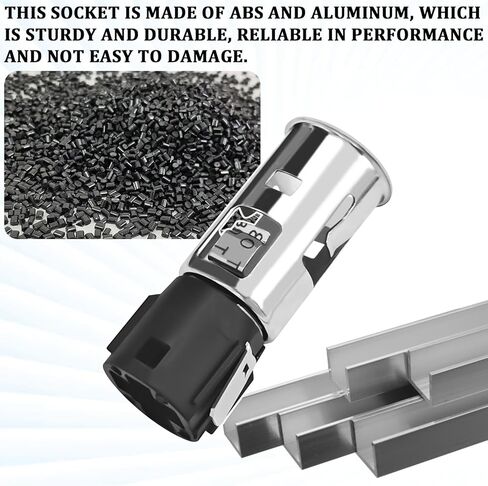 Cigarette Lighter Socket Replacement with Removal Tool, 12V Car Cigarette Lighter Power Outlet Socket Adapter, Plug Base Repair Kit Compatible with GM Chevrolet GMC Buick Cadillac and More in Kuwait