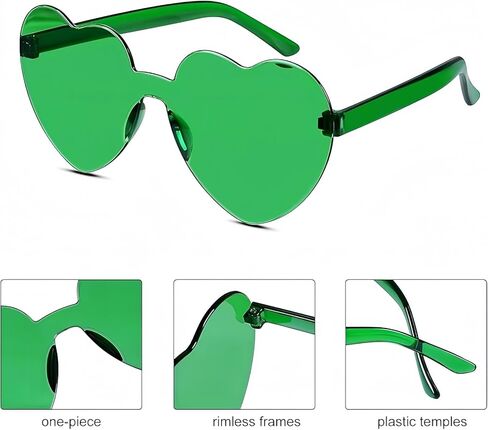 8 Pair Heart Shaped Sunglasses for Women, Heart Glasses, Heart Sunglasses, Light Yellow in Kuwait