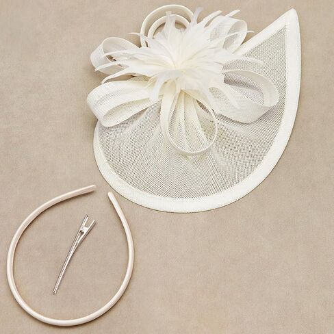 BABEYOND Fascinators Hat for Women - 4Pcs Tea Party Headwear and Gloves Kentucky Church Hat Jewelry Set for Cocktail Wedding in Saudi Arabia