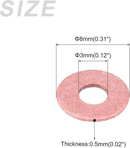 Insulating Fiber Washers (2.5x5.5x1mm/0.1"x0.21"x0.04") 500Pcs, Fiber Flat Washers Insulated Gaskets - for Motherboard Machine, Light Red in Saudi Arabia