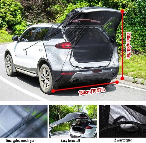 Fydun Car Trunk Mesh Net محسّنة تهوية محمولة سهلة تثبيت شاشة شاشة Suv Truck Camping in Saudi Arabia