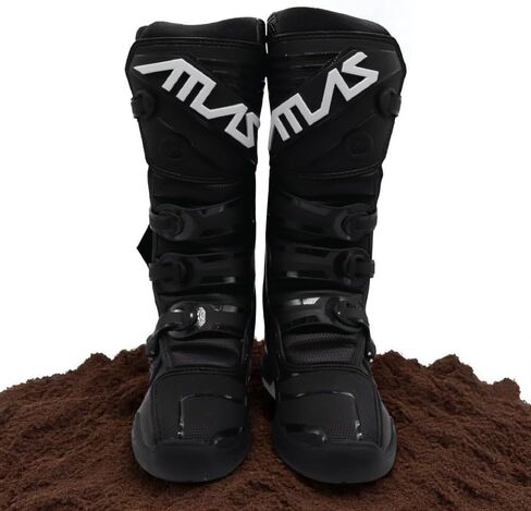 Atlas Brace Traction Mens Motocross Boots with Mud Gaiter ، و 4 buckle closure ، وحشو رغوة الذاكرة للاستخدام في: enduro racing ، powersports ، & motocross in Saudi Arabia